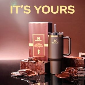 Limited Edition Stanley chocolate gold quencher H2.0 flowstate tumbler 40 OZ